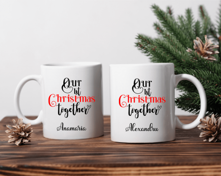 Căni personalizate pentru cuplu - Căni personalizate pentru cuplu - Crăciun - Our first Christmas together