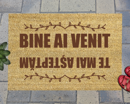 Alte cadouri personalizate - Covoraș intrare de exterior personalizat - BINE AI VENIT