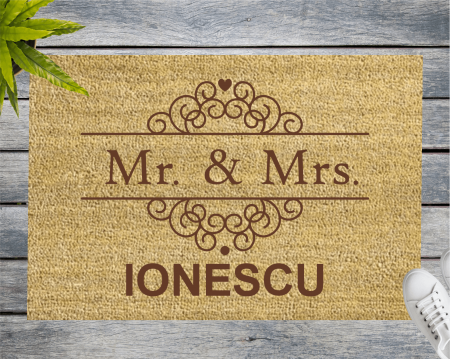 Covorase de intrare - Covoraș intrare de exterior personalizat - Mr. & Mrs.