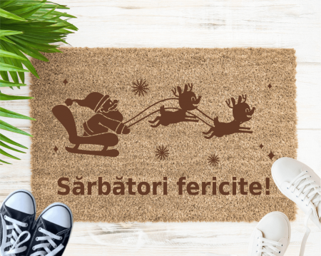 Covorașe de intrare - Covoraș intrare de exterior personalizat - Sărbători fericite