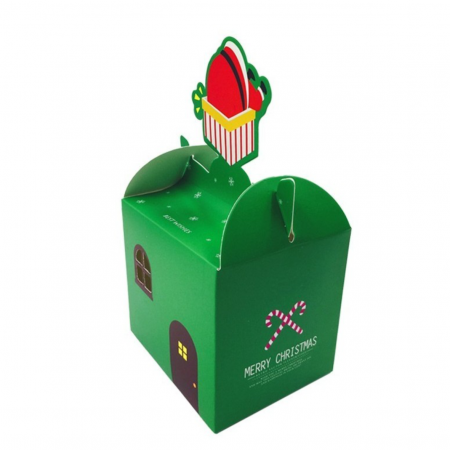 Ambalaje decorative - Cutie căni 3D Crăciun verde