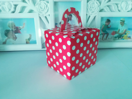 Cutii pentru cani - Cutie cani rosie cu buline