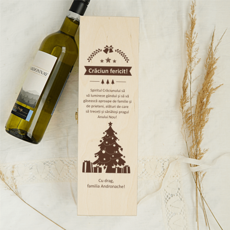 Cutii de vin - Cutie de vin personalizată - Crăciun fericit - Model 2