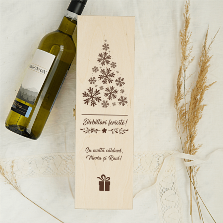 Cutii de vin - Cutie de vin personalizată - Sărbători fericite - Model 2