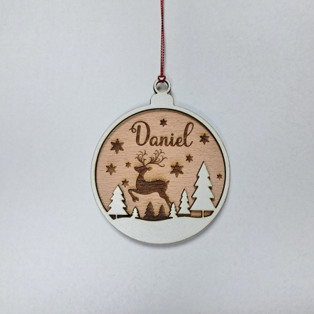 Glob personalizat din lemn - Ren - Nume [1]