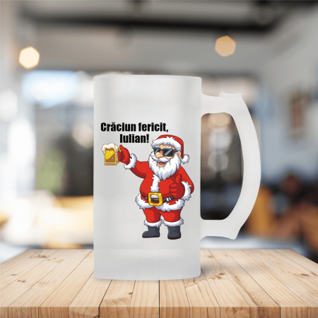 Halbe de bere personalizate Crăciun - Halbă de bere personalizată - Crăciun fericit - M1