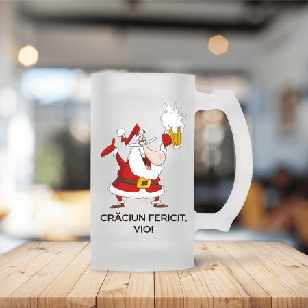 Halbe de bere personalizate Crăciun - Halbă de bere personalizată - Crăciun fericit - M2