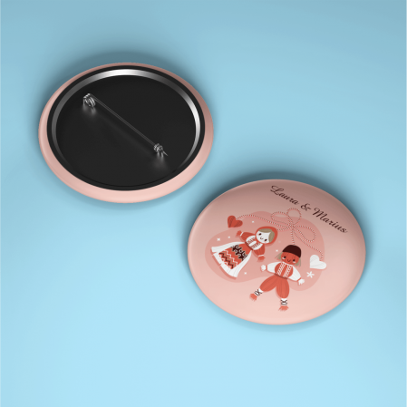 Insigne personalizate pentru Mărțișor - Insignă personalizată cu nume - Mărțișor îndrăgostiți