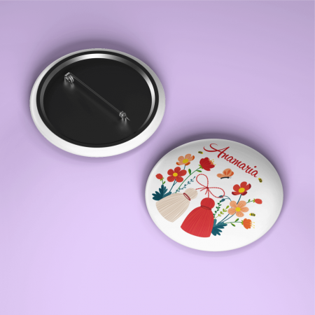Insigne personalizate pentru Mărțișor - Insignă personalizată cu nume - Mărțișor - Model 1
