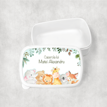 Lunch box-uri personalizate - Lunch box personalizat cu nume - Animăluțe