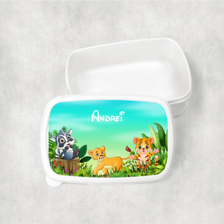 Lunch box-uri personalizate - Lunch box personalizat cu nume - Animăluțe - M2