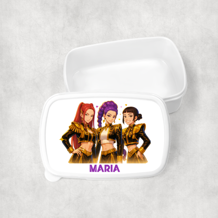 Cadouri pentru copii - Lunch box personalizat cu nume - K-pop Demon hunters - M1