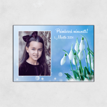 Magneți mărțișor personalizați - Magnet mărțișor personalizat - Ghiocei - Model 1
