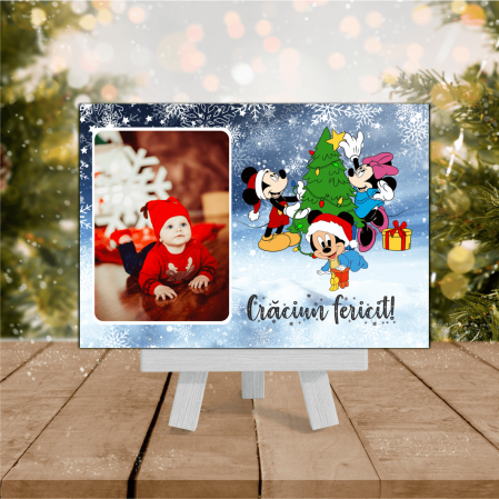 Magneți personalizați - Magnet personalizat - Crăciun - Baby Mickey