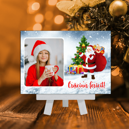 Magneți personalizați - Magnet personalizat cu o poză și mesaj - Crăciun