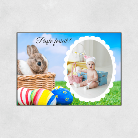 Magneți personalizați Paște - Magnet personalizat Paște - Poză și text - Iepuraș