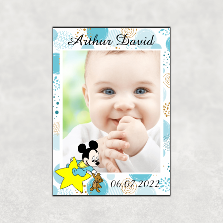 Mărturii magnetice băieți - Mărturie magnet botez - Baby Mickey Mouse - Stea