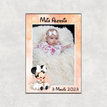 Mărturii magnetice fetițe - Mărturie magnet botez - Baby Minnie - M10