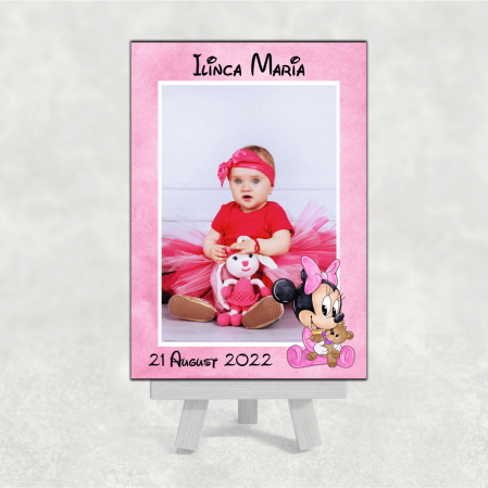 Botez - Mărturie magnet botez - Baby Minnie - Model 2