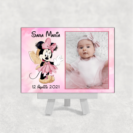 Mărturii magnetice fetițe - Mărturie magnet botez - Minnie - Fairy
