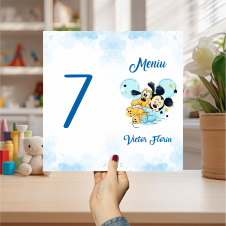 Meniuri de masă băieți - Meniu de masă botez - Baby Mickey - M1