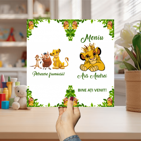 Meniuri de masă băieți - Meniu de masă botez - Regele leu Simba