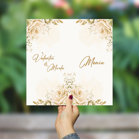 Meniuri de masă - Meniu de masă nuntă - Gold - M1