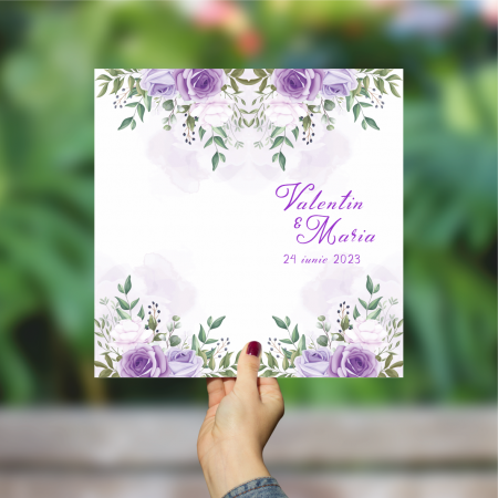 Meniuri de masă - Meniu de masă nuntă - Purple - M4