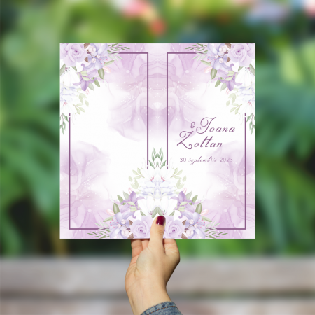 Meniuri de masă - Meniu de masă nuntă - Purple & White