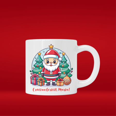 Cadouri de Sărbători - Mini cană personalizată cu mesaj - Moș Crăciun - M3