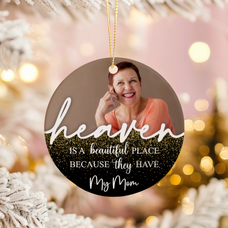 Ornament acril alb pentru brad personalizat cu nume - Heaven [1]
