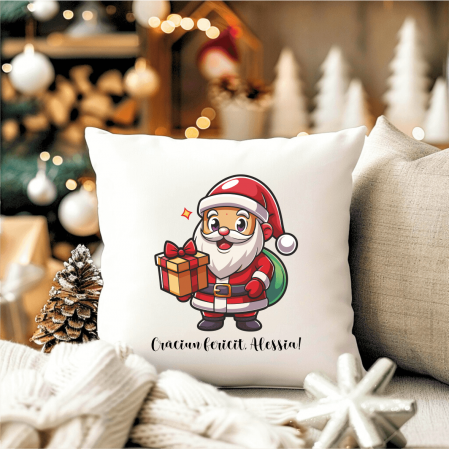 Perne personalizate pentru copii - Pernă personalizată cu mesaj - Moș Crăciun - M2