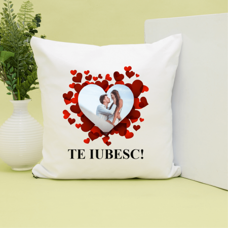Textile personalizate - Pernă personalizată cu o poză şi text