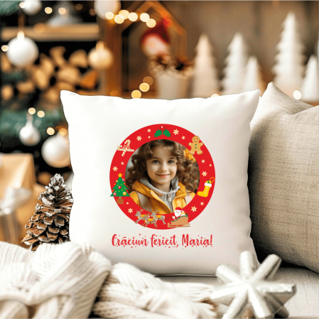 Perne personalizate pentru copii - Pernă personalizată cu poză și mesaj - Model 1