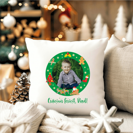 Perne personalizate pentru copii - Pernă personalizată cu poză și mesaj - Model 2