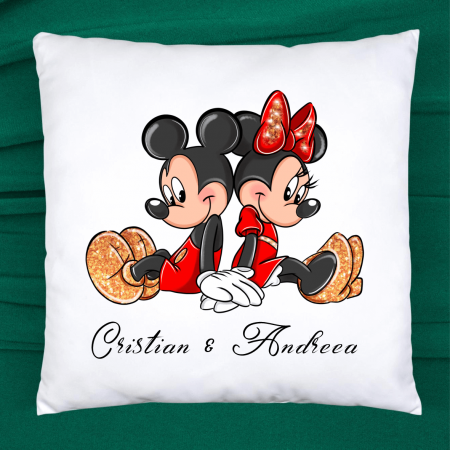 Perne personalizate - Pernă personalizată - Mickey & Minnie - Model 1