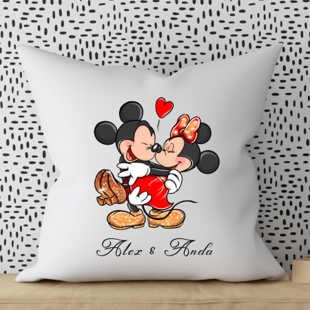 Perne personalizate - Pernă personalizată - Mickey & Minnie - Model 4