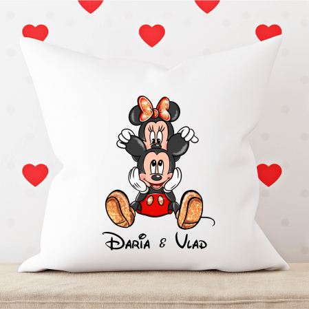Perne personalizate - Pernă personalizată - Mickey & Minnie - Model 5