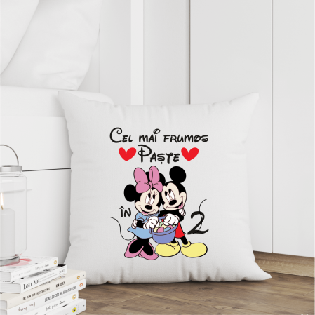 Perne personalizate Paște - Pernă personalizată - Paște - Minnie și Mickey