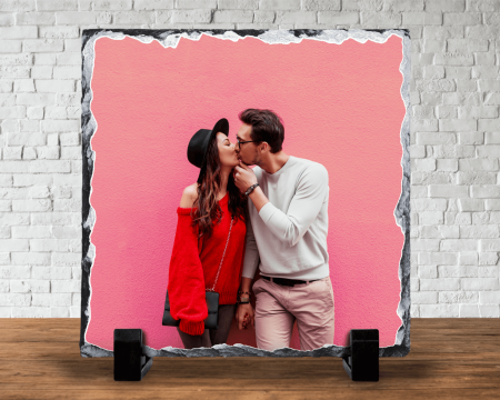 Plăci de ardezie personalizate - Placă de ardezie personalizată cu o poză - Pătrată