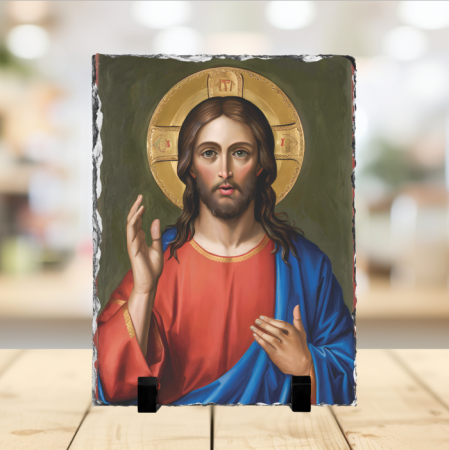 Cadouri creștine - Placă de ardezie - Iisus Hristos Binecuvântând