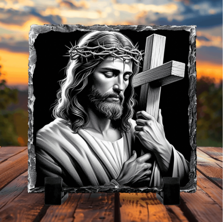 Cadouri creștine - Placă de ardezie - Iisus - M1