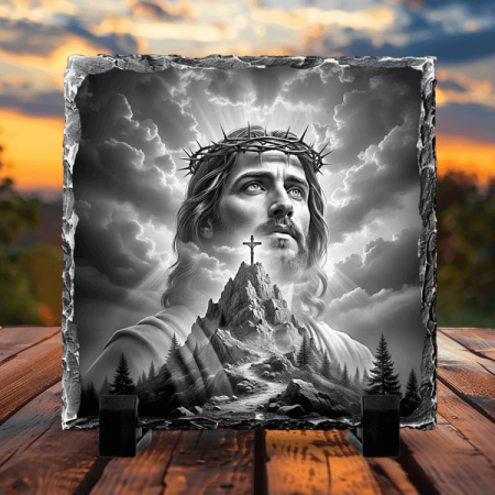 Cadouri creștine - Placă de ardezie- Iisus - M2