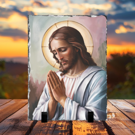 Cadouri creștine - Placă de ardezie - Iisus rugându-se