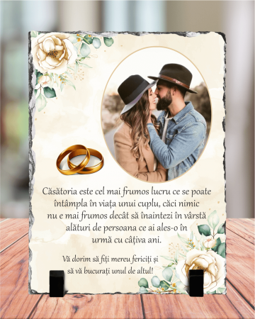 Alte cadouri personalizate - Placă de ardezie personalizată - Aniversare căsătorie - M2