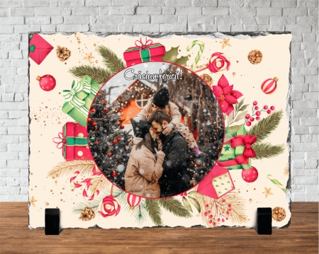 Decorațiuni Crăciun - Placă de ardezie personalizată - Crăciun - M4