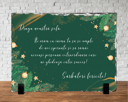 Decorațiuni Crăciun - Placă de ardezie personalizată - Crăciun - Text