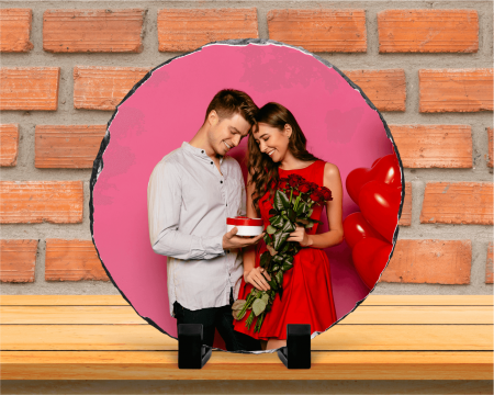 Plăci de ardezie personalizate - Placă de ardezie personalizată cu poză - Rotundă