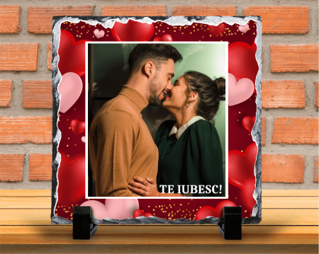 Plăci de ardezie personalizate - Placă de ardezie personalizată - Hearts  - Poză - Pătrată