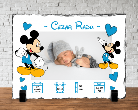 Plăci de ardezie - Placă de ardezie personalizată - Nou-Născut - Model băiat